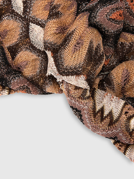 Turban aus Lam&eacute;-Viskose mit Arabeskenmotiv, Gold& Beige - AS26SS01BR014QS80ET