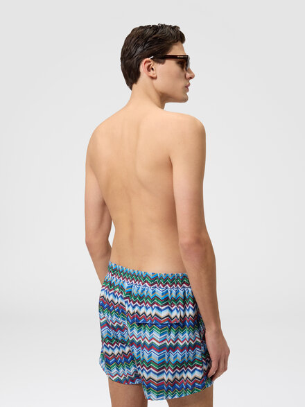 Mid-length swim shorts with irregular zigzag print, Multicoloured  - BS26SP00BW010JSM9YZ