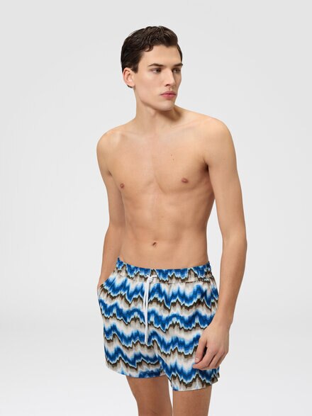 Printed swim shorts with drawstring waist, Multicoloured  - BS26WP00BW012FSMSP5