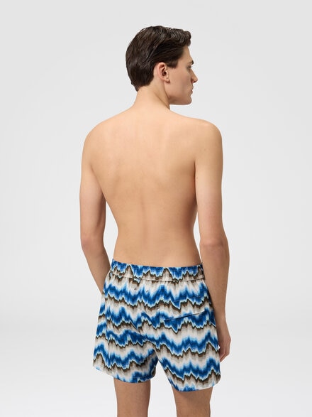 Printed swim shorts with drawstring waist, Multicoloured  - BS26WP00BW012FSMSP5