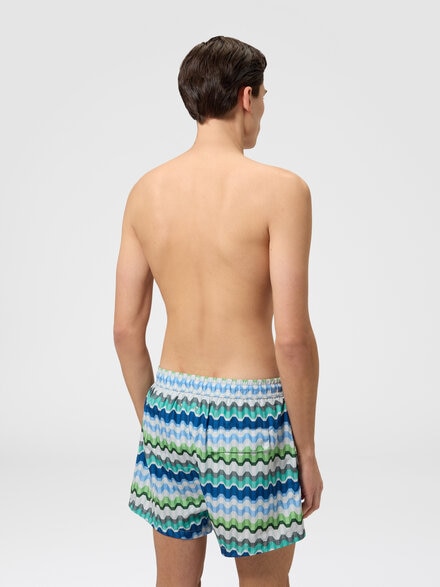 Printed swim shorts with Greek key motif, Multicoloured  - BS26WP00BW012HSMSP6