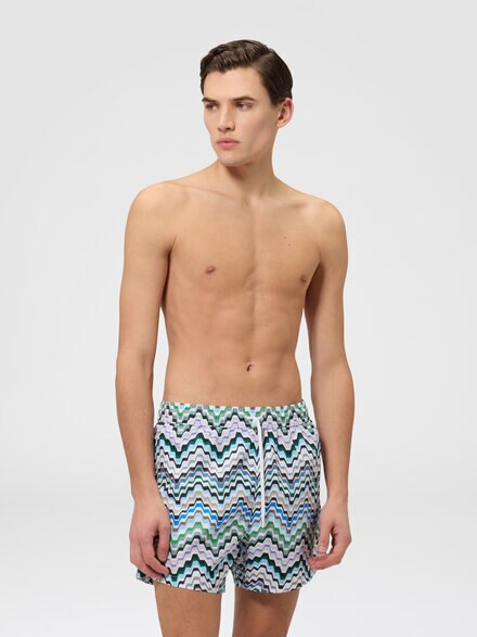 Printed swim shorts with pockets, Multicoloured  - BS26WP00BW012JSMSP8
