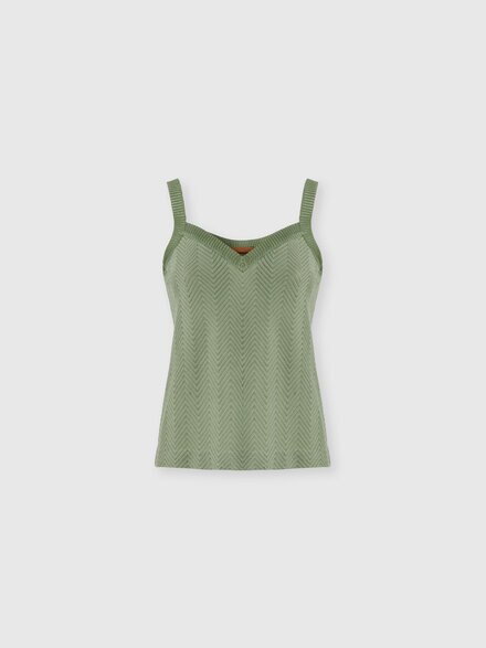Sleeveless Zigzag Knit Top, Green - DC25SK00BR012285806