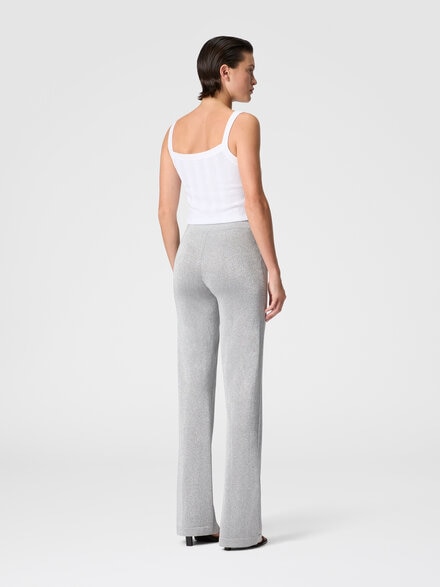 Straight-Leg Viscose Lamé Trousers, Light Blue - DC26SI02BK01H3S91RV