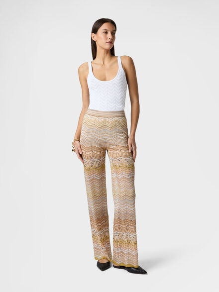 Canottiera stretch in cotone e viscosa chevron, Bianco  - DC26SK00BK01H2S01KO