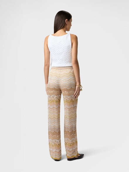 Canottiera stretch in cotone e viscosa chevron, Bianco  - DC26SK00BK01H2S01KO