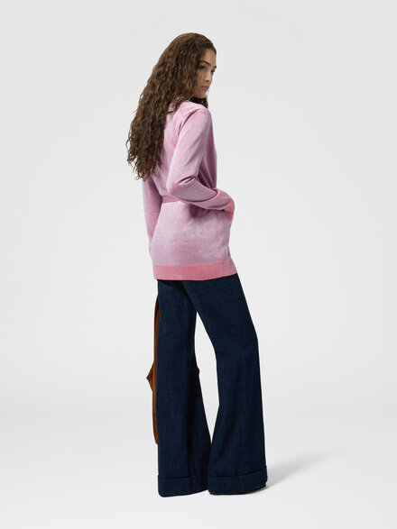 Cardigan in viscosa lam&eacute; con cintura, Lilla& Rosa  - DC26SM02BK01H3S30G3