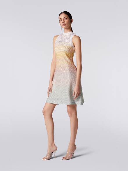 Sleeveless mesh dress with sequins, Multicoloured - DS23SG28BK022ISM8NI