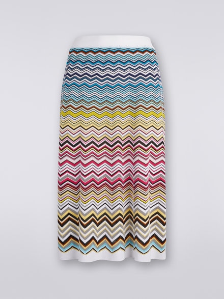 Cotton and viscose blend chevron longuette skirt, Multicoloured - DS23SH10BK022HSM8N6
