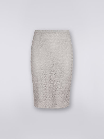 Raschel-worked lace and lamé skirt, Silver & Grey Lamé - DS23SH1OBR00JVS91D8