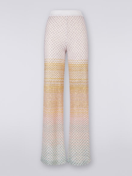 Flared knit trousers with sequins, Multicoloured - DS23SI0ZBK022ISM8NI