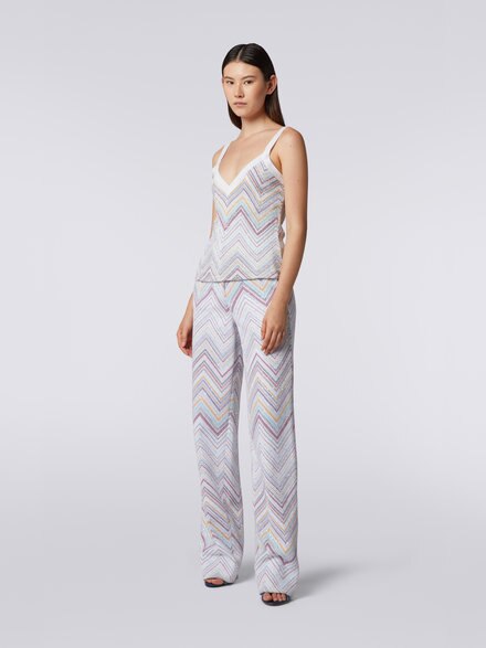 Chevron tank top with sequins, Multicoloured  - DS23SK1HBC002USM8LU