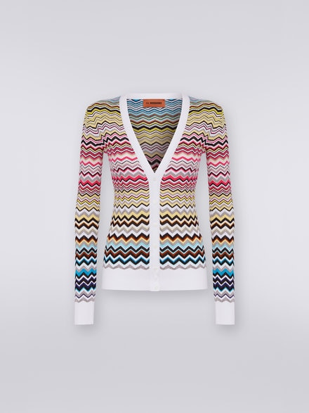 Dégradé chevron viscose cardigan, Multicoloured - DS23SM0WBK022HSM8N6