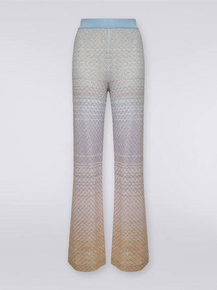 Pantalon en viscose mélangée avec finition résille et paillettes, Multicolore  - DS23WI0RBK026WS019A