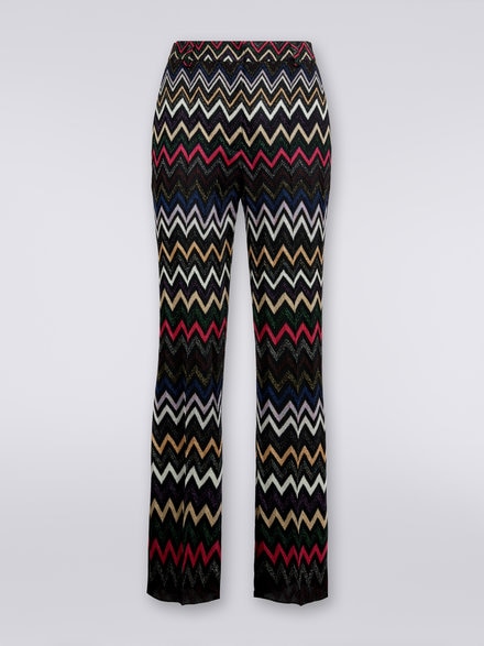 Viscose trousers with zigzag pattern and lurex, Multicoloured  - DS23WI1CBR00OYSM8WK
