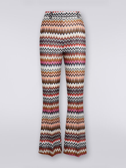 Flared zigzag viscose trousers  , Multicoloured  - DS23WI1JBR00SWSM940