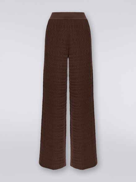 Cotton palazzo trousers , Brown - DS23WI1RBK030QM801B