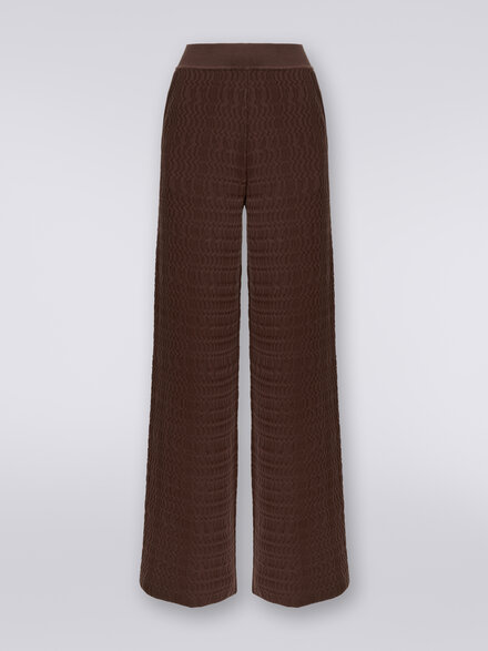 Cotton palazzo trousers, Brown - DS23WI1RBK030QM801B