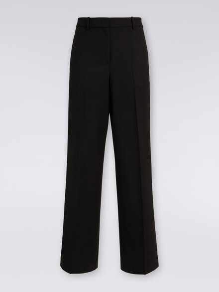 Classic wool and technical fabric trousers, Black    - DS23WI2FBW00QT93911