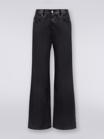 Eco-leather five-pocket trousers, White, Black & Beige - DS23WI2JBW00SE93911