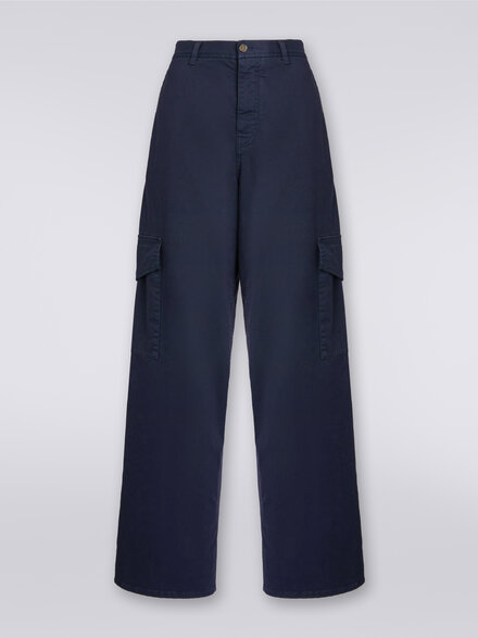 Cotton cargo trousers, Dark Blue - DS23WI2KBW00QG93924