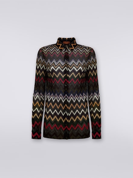 Zigzag viscose shirt with lurex , Multicoloured  - DS23WJ06BR00OYSM8WK