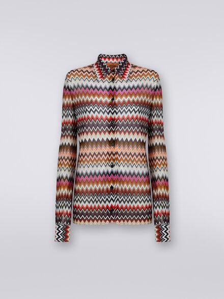 Viscose chevron shirt, Multicoloured  - DS23WJ0ABR00SWSM940
