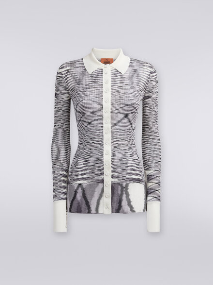 Ribbed slub viscose shirt, Purple  - DS23WJ0CBK029MF902V