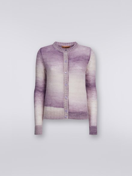 Dégradé wool blend cardigan , Purple  - DS23WM14BK027HS5064