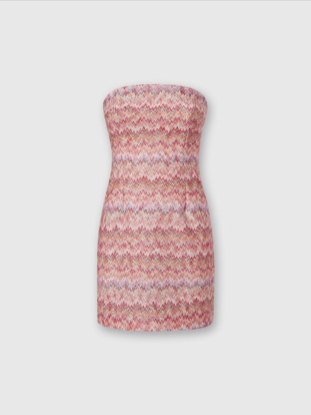 Mini-robe en viscose lamée à chevrons, Multicolore  - DS24SG1TBR00UYSM96T