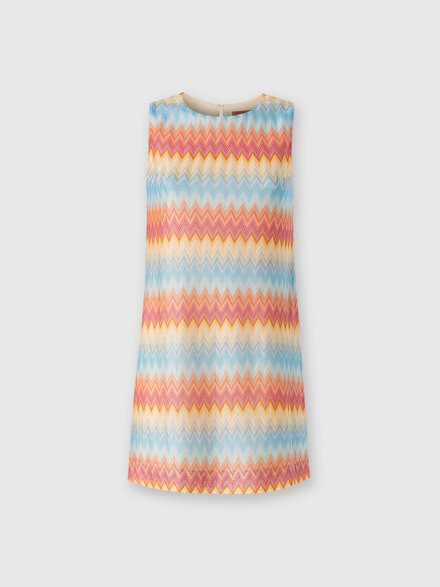 Dress in viscose with zigzag pattern, Multicoloured  - DS24SG55BR00Y7S10AS