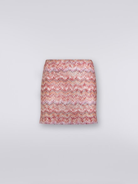 Miniskirt in zigzag lamé viscose blend, Multicoloured  - DS24SH0UBR00UYSM96T