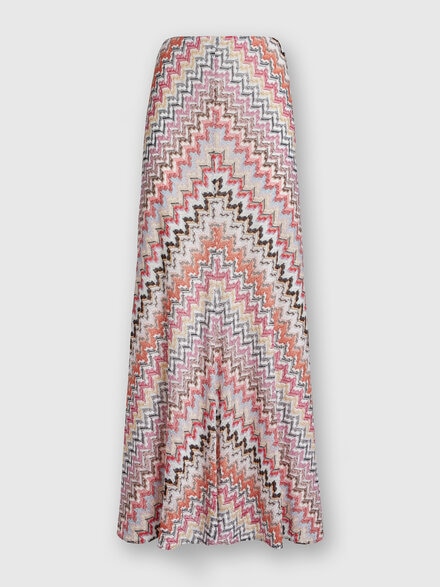 Long skirt in zigzag lamé viscose, Multicoloured  - DS24SH0ZBR00UXSM975