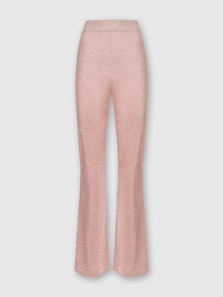 Trousers in viscose with lurex , Pink   - DS24SI0DBK033DL300D