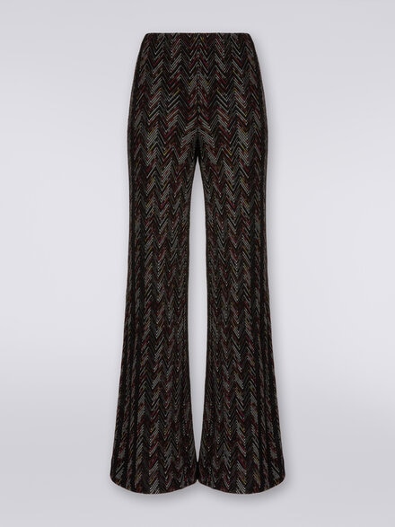 Palazzo trousers in viscose and wool with zigzag pattern, Multicoloured  - DS24SI0RBR00UPSM96R