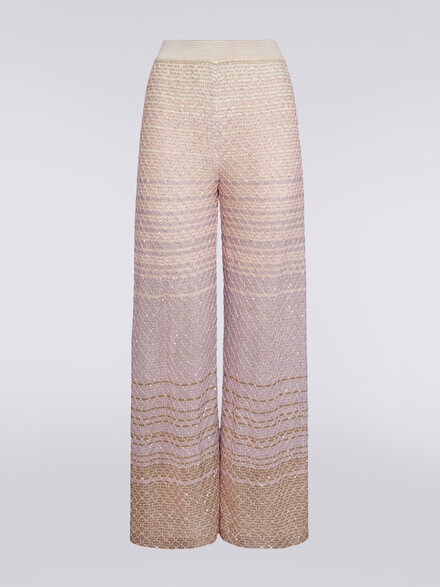 Trousers in dégradé knit with sequins, Multicoloured  - DS24SI13BK035USM9BI