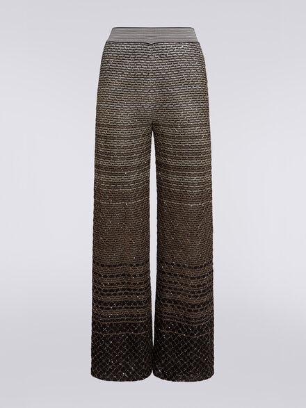 Trousers in dégradé knit with sequins, Multicoloured  - DS24SI13BK035USM9BJ