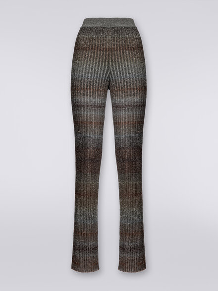 Straight ribbed trousers in viscose and lurex, Multicoloured  - DS24SI1ABK036RSM9EH