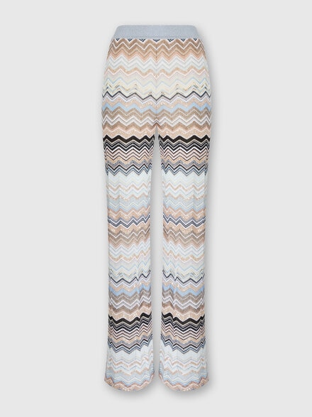 Chevron lamé knit trousers with sequins, Multicoloured  - DS24SI1QBK039DSM9EG