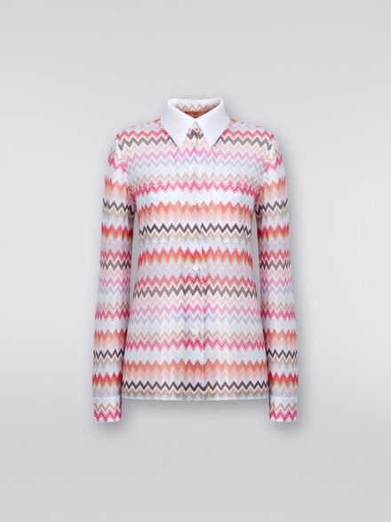 Shirt in zigzag viscose and cotton  , Multicoloured  - DS24SJ05BR00UMSM96Q