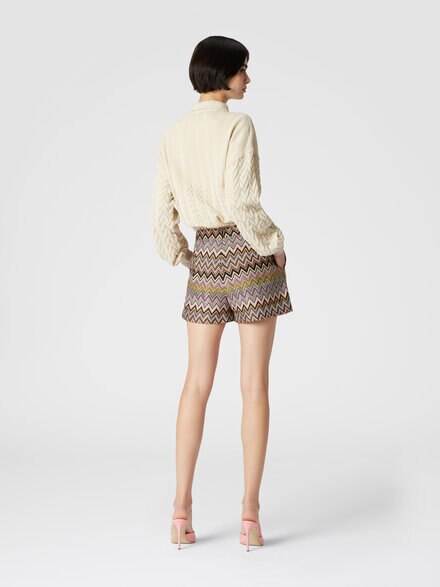 長袖ポロシャツ、トーンオントーンのシェブロン, グレー - DS24W202BR00JE41107