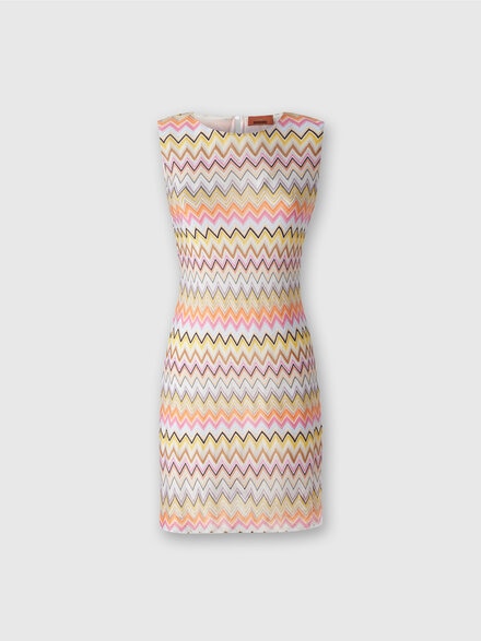 Mini-robe sans manches en viscose zigzag, Multicolore  - DS24WG0WBR00YES01CM