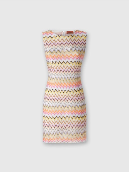 Sleeveless zig zag viscose mini-dress, Multicoloured  - DS24WG0WBR00YES01CM