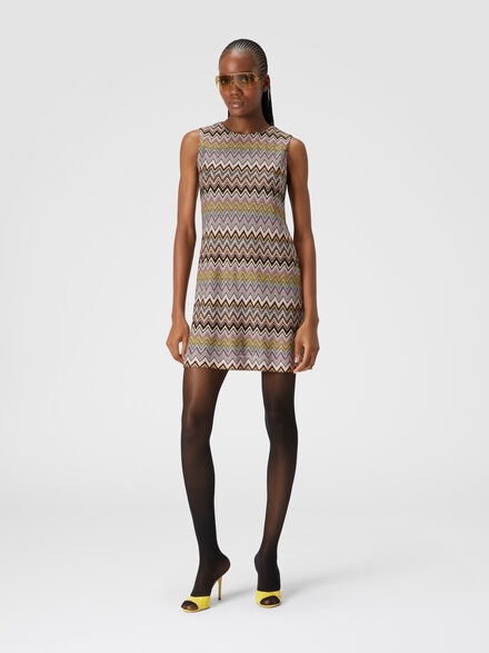 Minivestido de viscosa en zigzag sin mangas, Multicolor  - DS24WG0WBR00YESM9EJ