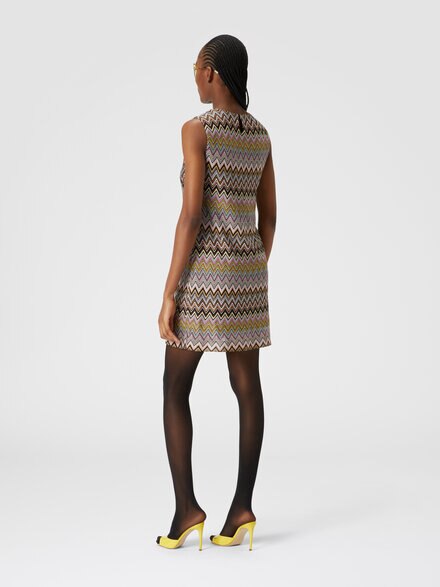 Minivestido de viscosa en zigzag sin mangas, Multicolor  - DS24WG0WBR00YESM9EJ