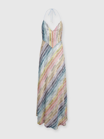 Slip dress con laccetto sul collo e applicazioni in perle, Multicolore  - DS24WG0XBR00YFSM9EP