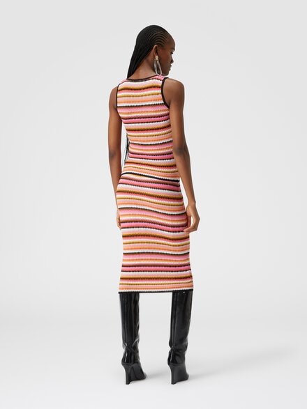 Zigzag cotton and viscose midi skirt, Multicoloured  - DS24WH0IBK039XSM9GI