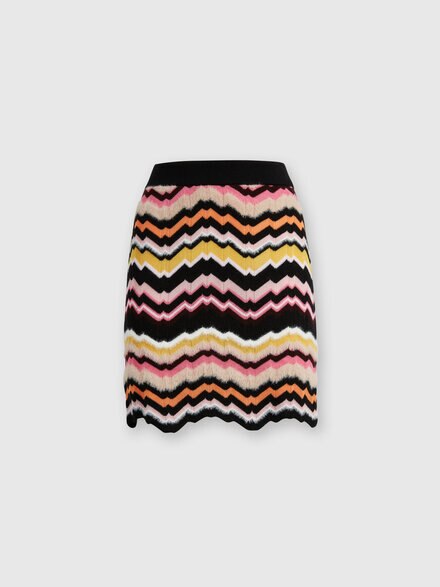 Minifalda con motivo griego en zigzag, Multicolor  - DS24WH0KBK036WSM9FP