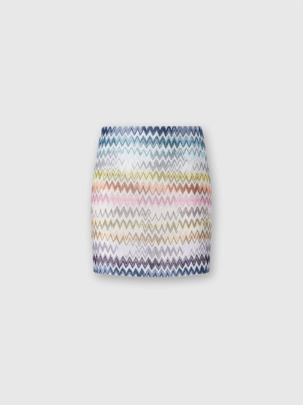 Mini skirt in zig zag lamé viscose blend, Multicoloured  - DS24WH0PBR00YFSM9EP