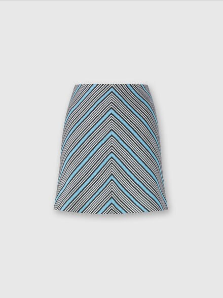 Lamé striped viscose miniskirt, Multicoloured  - DS24WH0VBR00Z9S72HL